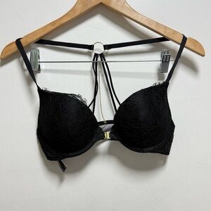 Victoria's Secret Black Strappy Lace Bra Size 32C